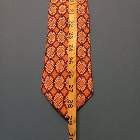 Brooks Brothers Silk Yellow, Cream and Brown Buckle Tie - Picture 2 of 5